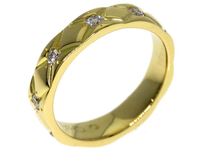 Anello Chanel Matelassé Half Eternity in diamanti, oro giallo 18K - vista 2