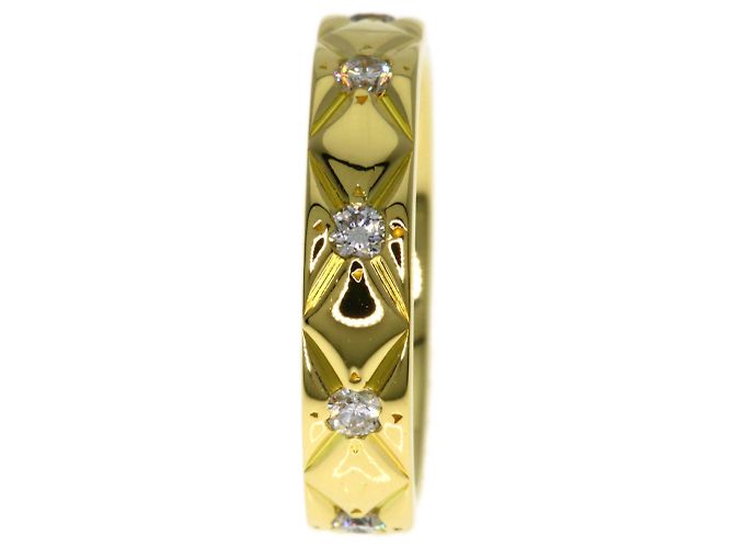 Anello Chanel Matelassé Half Eternity in diamanti, oro giallo 18K - vista 3