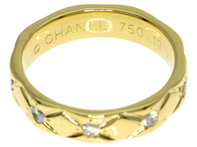 Anello Chanel Matelassé Half Eternity in diamanti, oro giallo 18K - vista 4