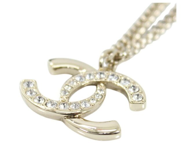 Collier Chanel à strass Doré - vue 2