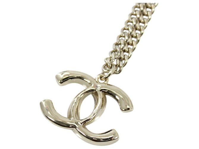 Collier Chanel à strass Doré - vue 3