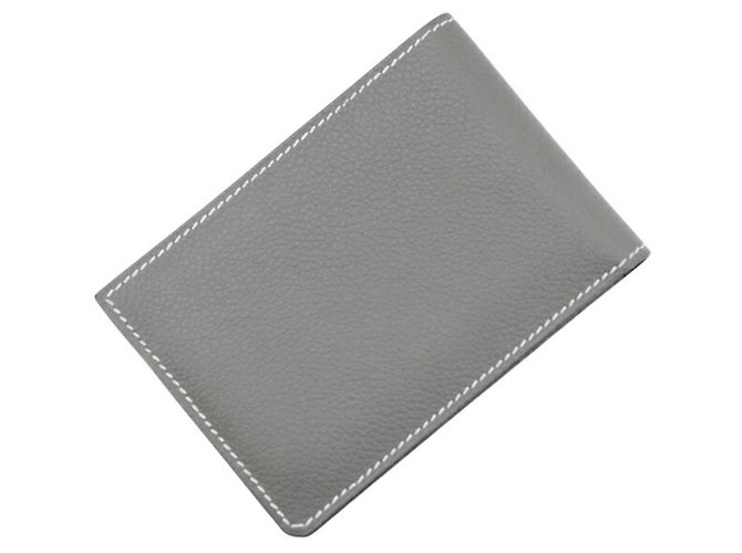 Hermès Hermes Bi-fold Wallet in Gray Leather Brown - view 2