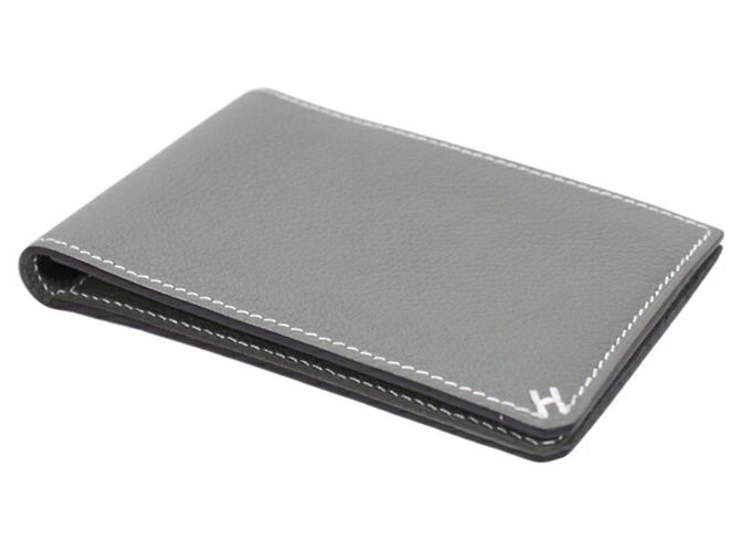 Hermès Hermes Bi-fold Wallet in Gray Leather Brown - view 3