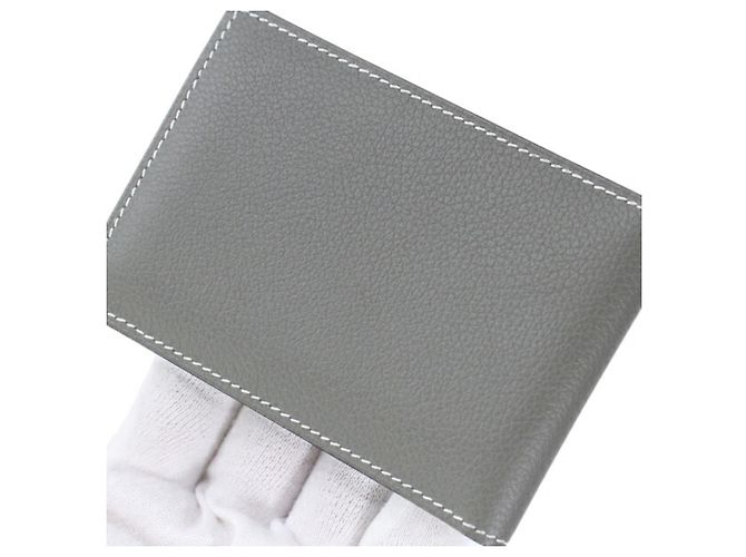 Hermès Hermes Bi-fold Wallet in Gray Leather Brown - view 7