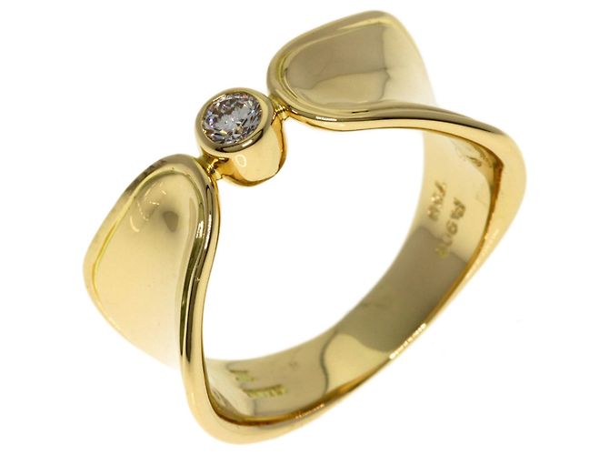 Diamond Céline Anello Celine in platino e oro giallo con diamante - vista 2