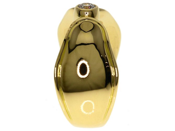 Diamond Céline Anello Celine in platino e oro giallo con diamante - vista 3