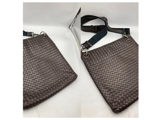Borsa a tracolla Bottega Veneta Intrecciato D4 Marrone - vista 2