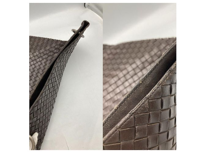 Borsa a tracolla Bottega Veneta Intrecciato D4 Marrone - vista 3