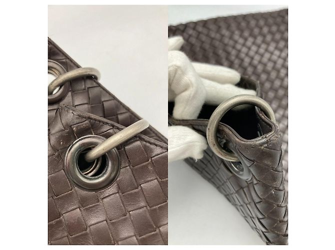 Borsa a tracolla Bottega Veneta Intrecciato D4 Marrone - vista 6
