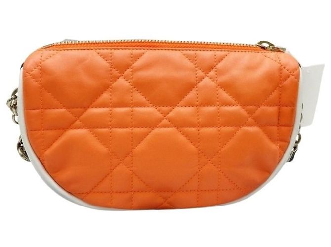 Borsa a tracolla piccola Christian Dior Cannage Vibe Bianco Arancione - vista 2