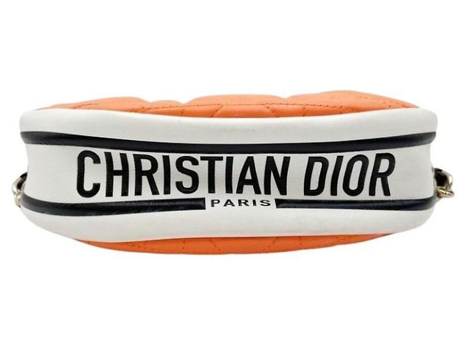 Borsa a tracolla piccola Christian Dior Cannage Vibe Bianco Arancione - vista 3