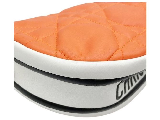 Borsa a tracolla piccola Christian Dior Cannage Vibe Bianco Arancione - vista 4