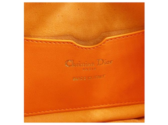 Borsa a tracolla piccola Christian Dior Cannage Vibe Bianco Arancione - vista 9
