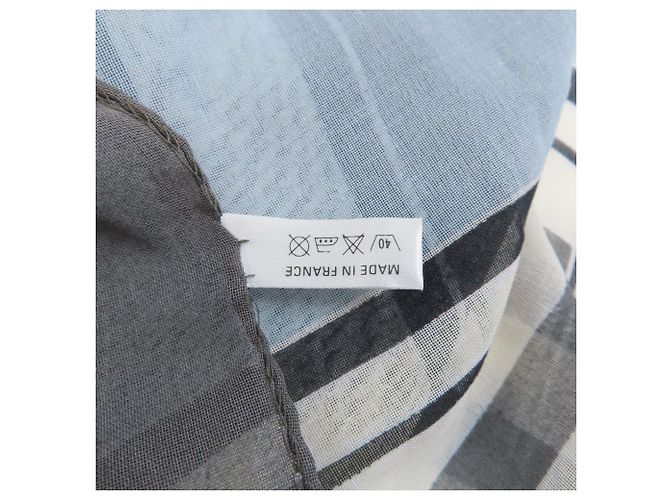 Grande Sciarpa Stola Estiva Chanel Marrone Bianco Blu - vista 4