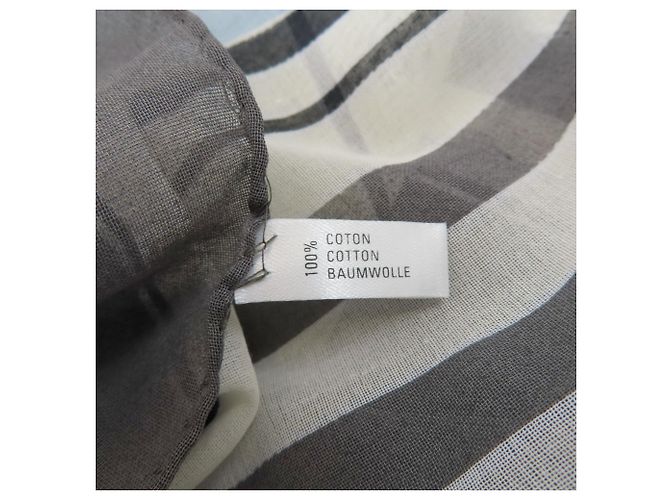 Grande Sciarpa Stola Estiva Chanel Marrone Bianco Blu - vista 5