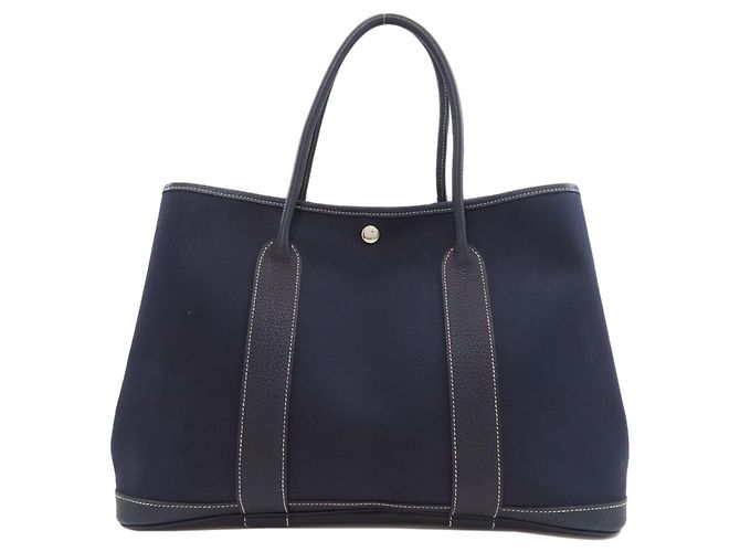 Hermès Borsa Hermes Garden Party PM in Navy Blu navy - vista 2