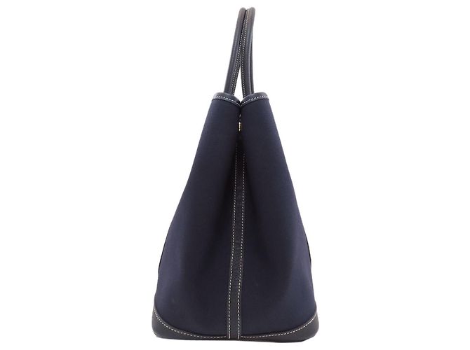 Hermès Borsa Hermes Garden Party PM in Navy Blu navy - vista 3