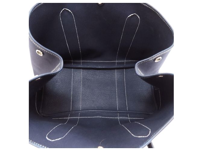 Hermès Borsa Hermes Garden Party PM in Navy Blu navy - vista 5