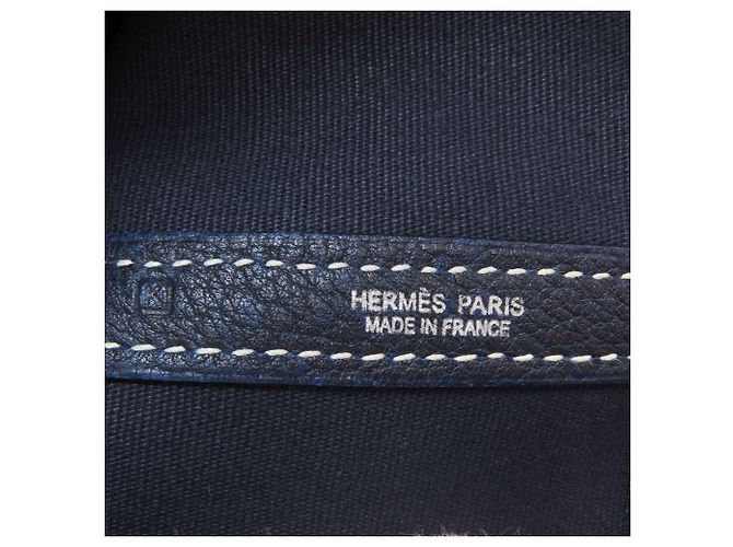 Hermès Borsa Hermes Garden Party PM in Navy Blu navy - vista 6