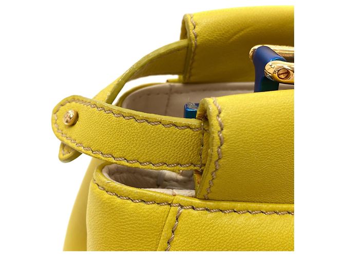 Borsa a mano Fendi Peekaboo Mini Blu Giallo - vista 12