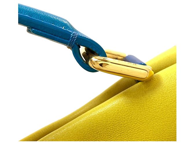 Borsa a mano Fendi Peekaboo Mini Blu Giallo - vista 18
