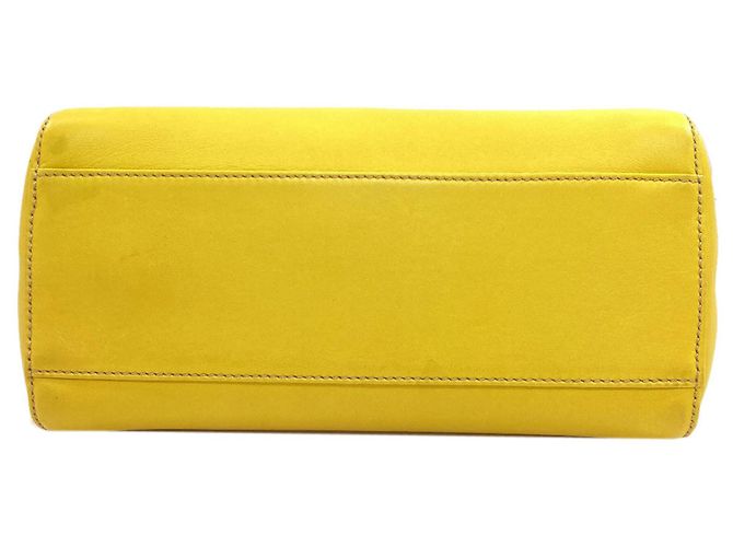 Borsa a mano Fendi Peekaboo Mini Blu Giallo - vista 4