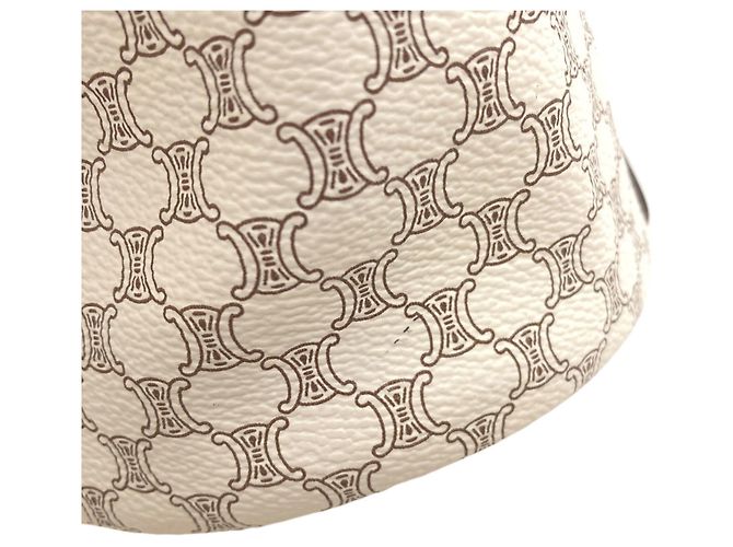 Céline Celine Schultertasche mit Macadam-Muster Weiß Dunkelbraun - Ansicht 10