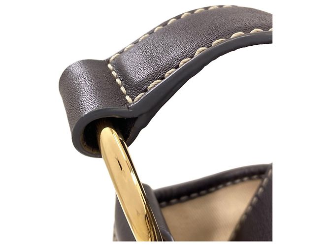 Céline Celine Schultertasche mit Macadam-Muster Weiß Dunkelbraun - Ansicht 13