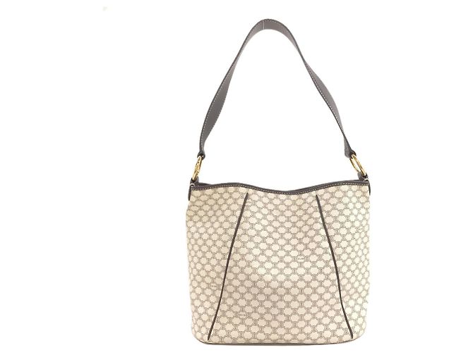 Céline Celine Schultertasche mit Macadam-Muster Weiß Dunkelbraun - Ansicht 2