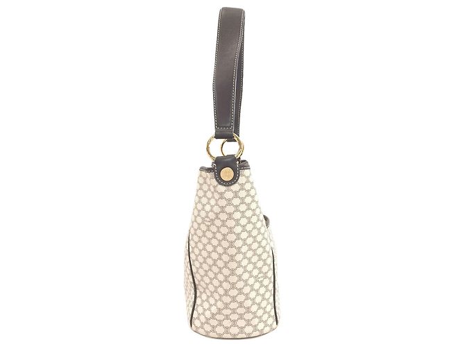 Céline Celine Schultertasche mit Macadam-Muster Weiß Dunkelbraun - Ansicht 3