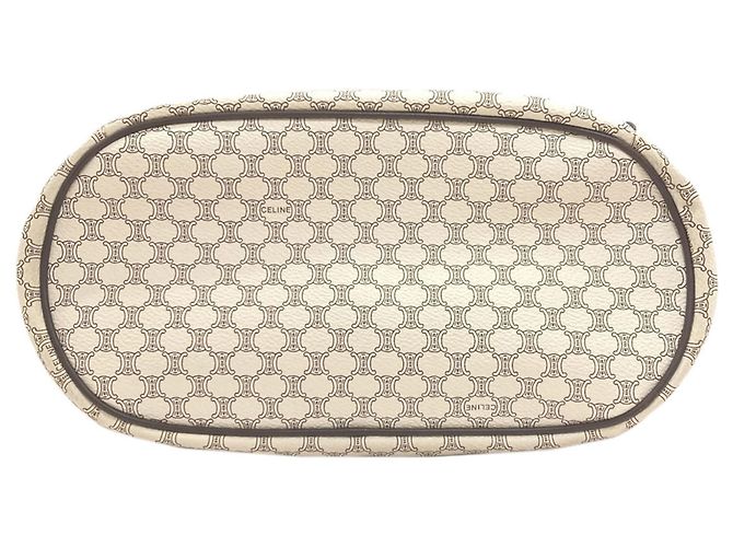 Céline Celine Schultertasche mit Macadam-Muster Weiß Dunkelbraun - Ansicht 4