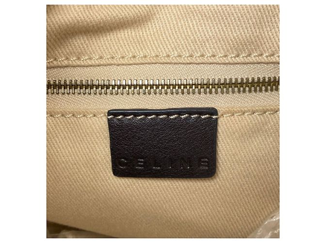 Céline Celine Schultertasche mit Macadam-Muster Weiß Dunkelbraun - Ansicht 6