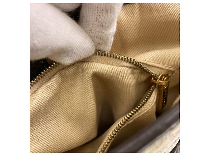 Céline Celine Schultertasche mit Macadam-Muster Weiß Dunkelbraun - Ansicht 7
