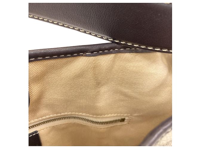 Céline Celine Schultertasche mit Macadam-Muster Weiß Dunkelbraun - Ansicht 8