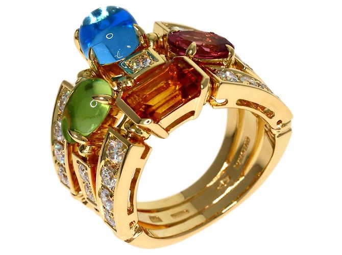 Bulgari Anello Bvlgari Allegra Multi-Stone Diamond in Oro Giallo 18K - vista 2