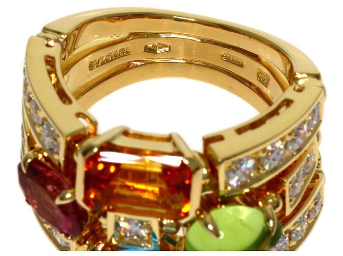 Bulgari Anello Bvlgari Allegra Multi-Stone Diamond in Oro Giallo 18K - vista 5