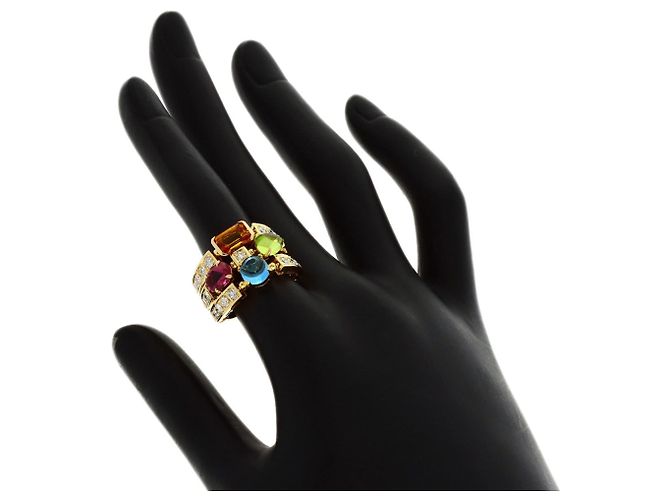 Bulgari Anello Bvlgari Allegra Multi-Stone Diamond in Oro Giallo 18K - vista 6