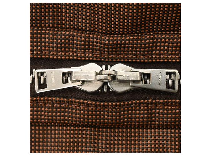 Hermès Hermes Herline Ad PM Nylon Canvas Tote Rucksack Braun - Ansicht 8