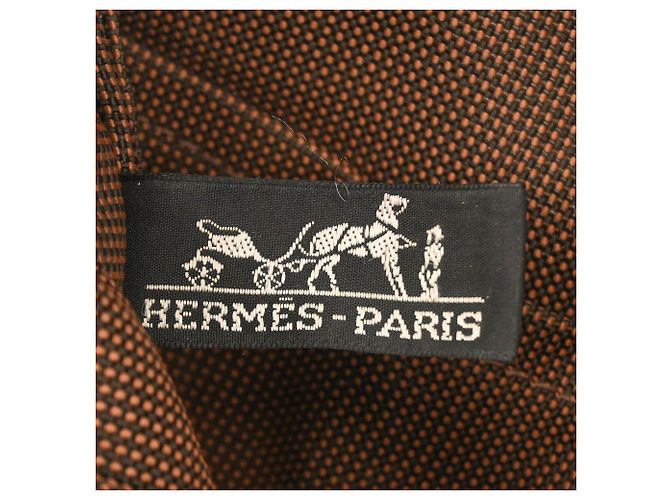 Hermès Hermes Herline Ad PM Nylon Canvas Tote Rucksack Braun - Ansicht 14