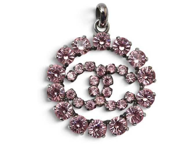 Charm pendente Chanel rosa e argento - vista 2