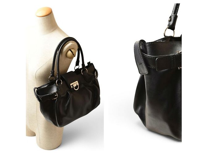 Gancini Borsa Tote Salvatore Ferragamo Nera Nero - vista 3