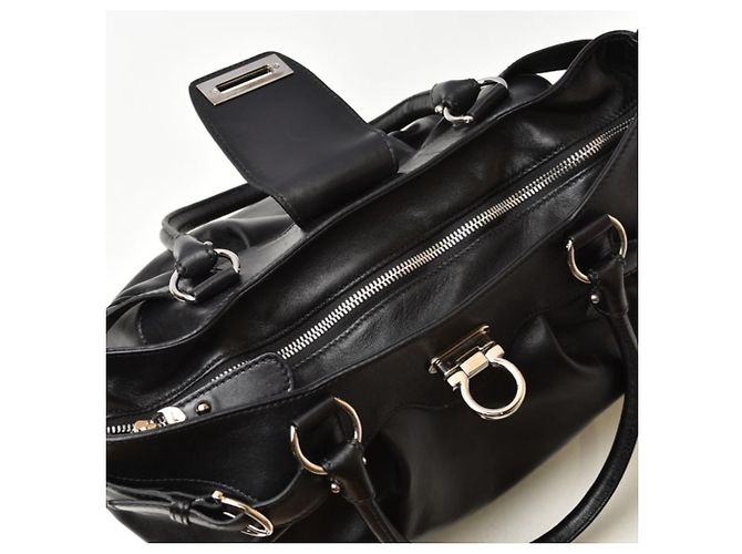 Gancini Borsa Tote Salvatore Ferragamo Nera Nero - vista 9