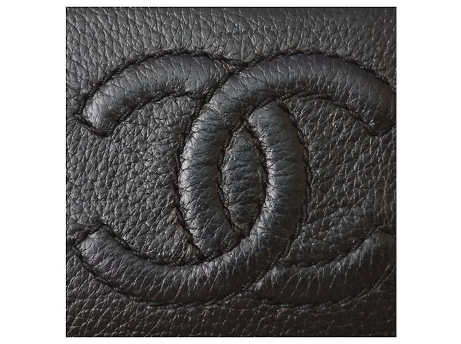 Cartera larga Chanel de piel negra Negro - vista 4