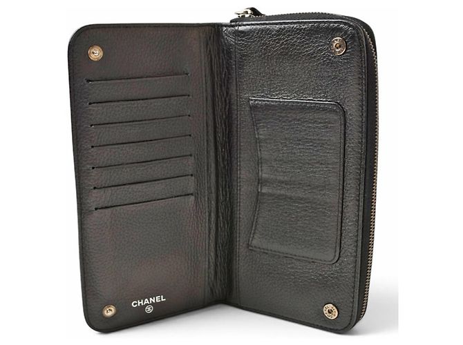 Cartera larga Chanel de piel negra Negro - vista 7