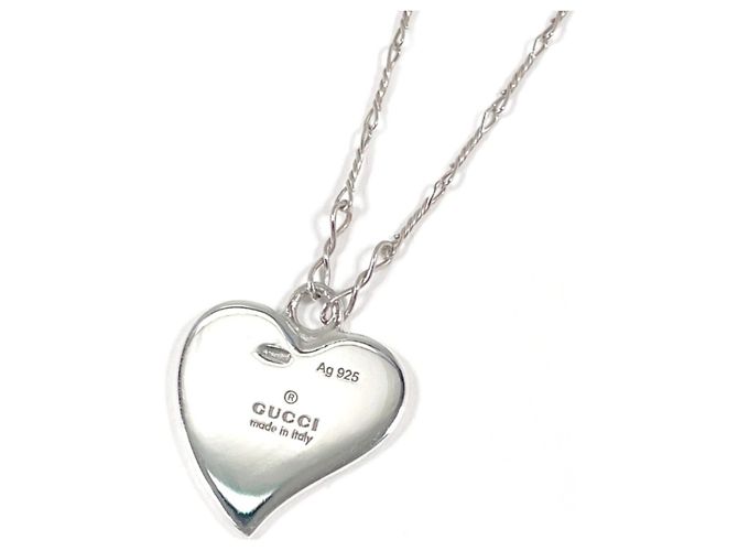 Collana GUCCI Heart Interlocking G Argento - vista 2