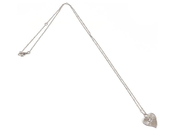 Collana GUCCI Heart Interlocking G Argento - vista 3