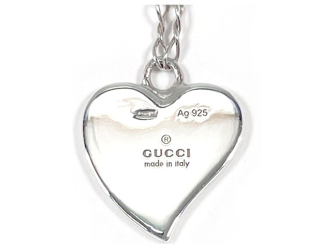Collana GUCCI Heart Interlocking G Argento - vista 5
