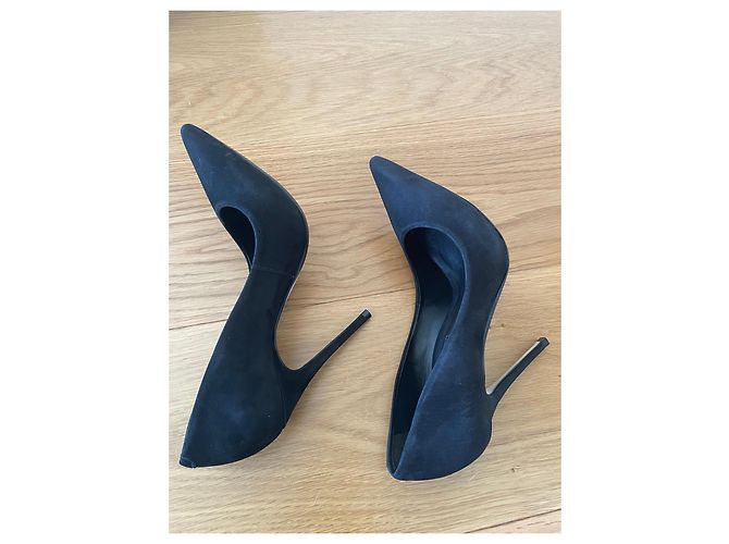 Autre Marque Décolleté Bronx in camoscio nero punta affusolata - vista 7