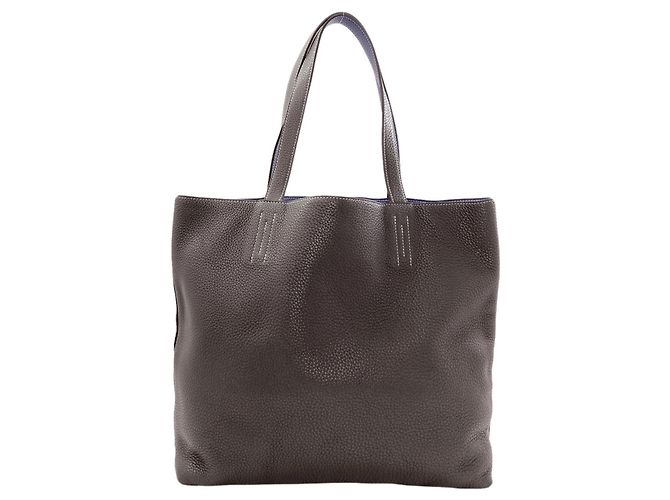 Hermès Hermes Double Sens 45 Tote Bag Braun Blau - Ansicht 2