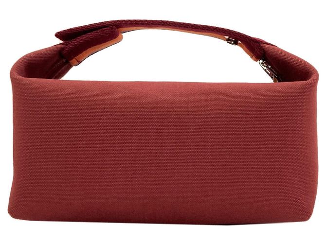 Hermès Hermes Bride à Black PM Silver Hardware Canvas Handtasche Rot - Ansicht 2